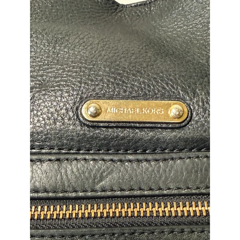 Michael Kors Fulton Black Leather Hobo Shoulder Bag